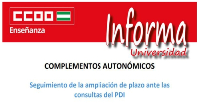 Imagen de cartel acerca complementos autonómicos del PDI