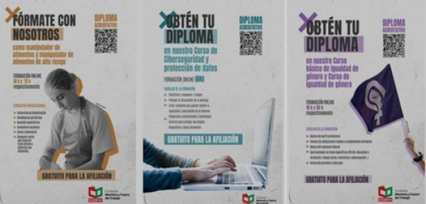 Imagen correspondiente a los tres cursos gratuitos ofertados