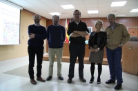 Pedro Jordano (centro), junto a Carmen Galán, Damián de Andrés (a la derecha) y los organizadores del seminario del programa de doctorado 'Recursos naturales y gestión sostenible'