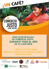 Las cafeterías universitarias ofrecerán productos de Comercio Justo del 13 al 17 de mayo