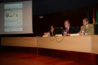 María José Romero, José Manuel Roldán y Pedro Montero en la inauguración de las jornadas