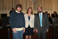 De izda. a dcha., Juan Miguel Almansa, Anabel Carrillo y Manuel Torres en la inauturación del seminario sobre empleo