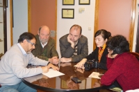 Directivos de la Facultad de Veterinaria y miembros de la delegación durante una de las reuniones celebradas