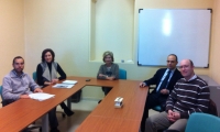 En el centro la vicerrectora de Internacionalizacin y Cooperación, Carmen Galán, junto a Concha Castiñeira y Antonio Ruiz y los profesores Rodríguez y Olivares