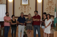 Autoridades asistentes a la clausura del curso de Arqueología celebrado en Belmez