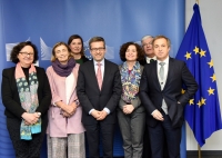 La vicerrectora de Investigación de la Universidad de Córdoba, María Teresa Roldán Arjona (izqda.) junto a otros miembros de la delegación ibérica CRUE-CRUP.