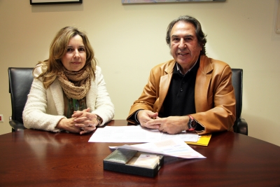 Rosario Mérida y Blas Segovia en la presentación del programa de actividades del Aula