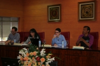De izquierda a derecha, Antonio Raign, Antonia Ramrez, Nuria Magaldi y Fernando Caray, durante la presentacin del Campamento Pedaggico.