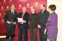 De izq a dcha. Fernando López, Juan Antonio Caballero, Ricardo Reques, Manuel Torres y Carmen Liñán