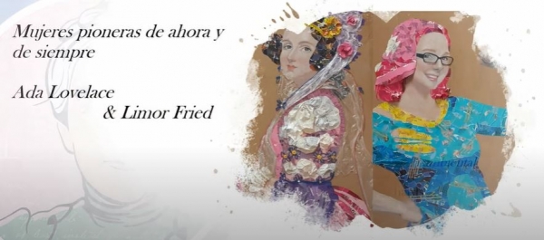 Obra ganadora de Miriam Palacios sobre las figuras de Ada Lovelace y Limor Fried